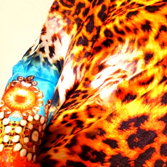 *LAST ONE* JSQUAD by MANISH VAID Leopard Print SILKY Kaftan XL NWT - Picture 4 of 8